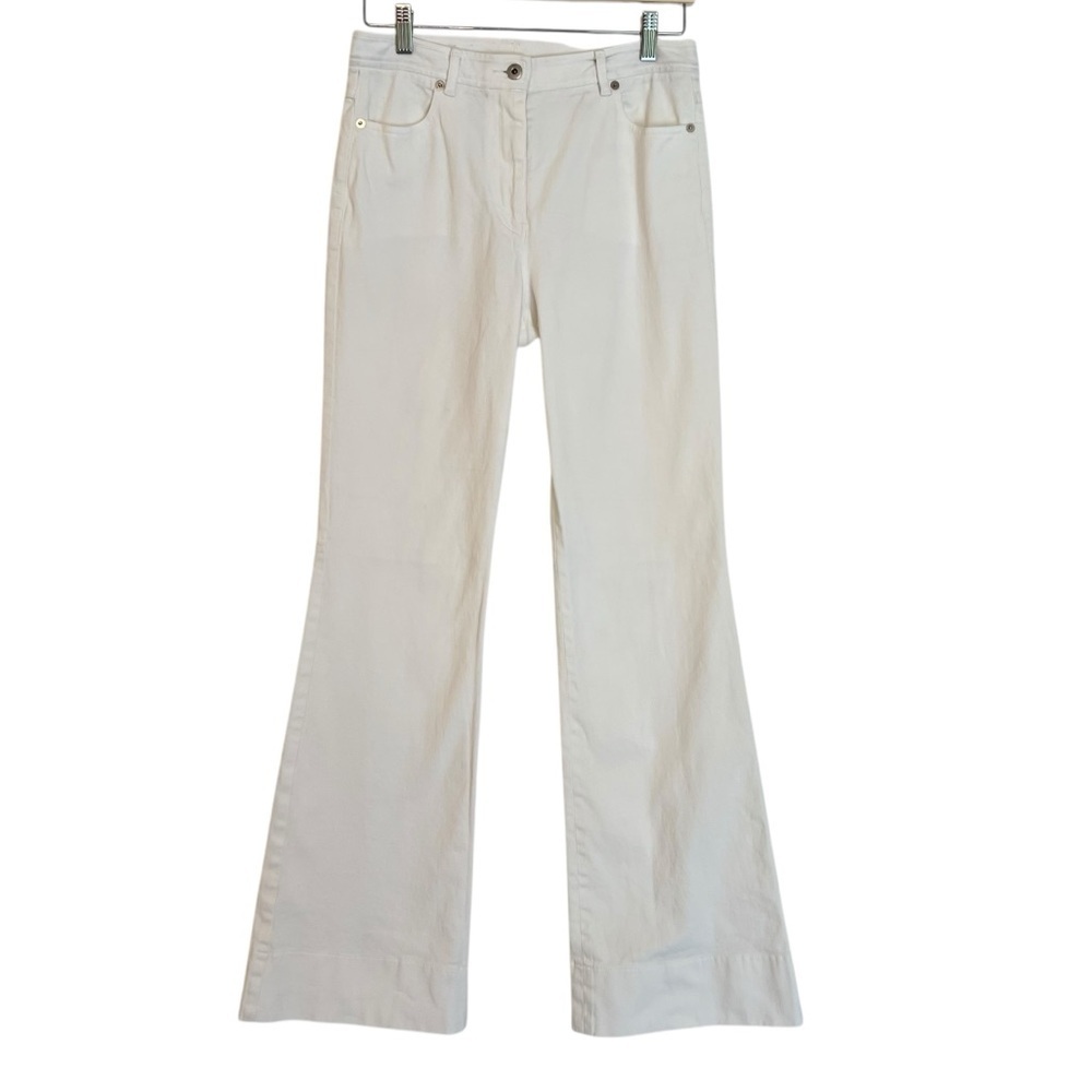 TWP High Waist Bootcut Flare Jeans White 6 Western Classic Neutral Quiet Luxury